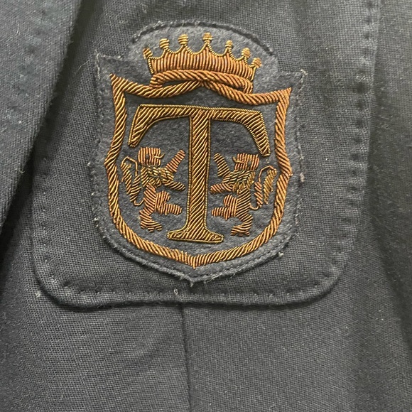 Talbots Navy Blue Blazer Jacket w/ Crest Preppy Equestrian Size 12 Kate Fit - Picture 4 of 14